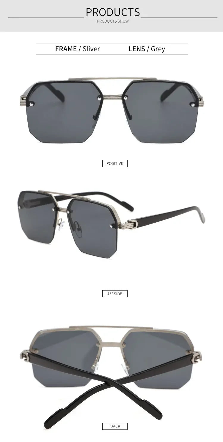 VBCX Gafas de sol de lujo a la moda para hombres y mujeres, gafas de sol retro para exteriores con protección UV400, gafas de sol unisex en 8 colores, gafas clásicas de medio marco