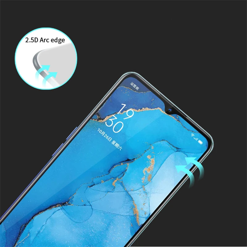 2 uds para OPPO A91 vidrio templado para OPPO A91 película pegamento cubierta 9H HD Protector duro de pantalla vidrio Protector para OPPO A91