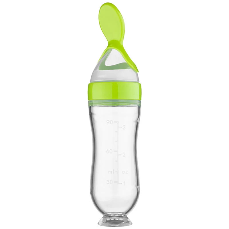Biberón exprimidor de silicona para bebé, cuchara de entrenamiento para recién nacido, alimentador de suplemento alimenticio de cereales infantil, vajilla segura Bbay