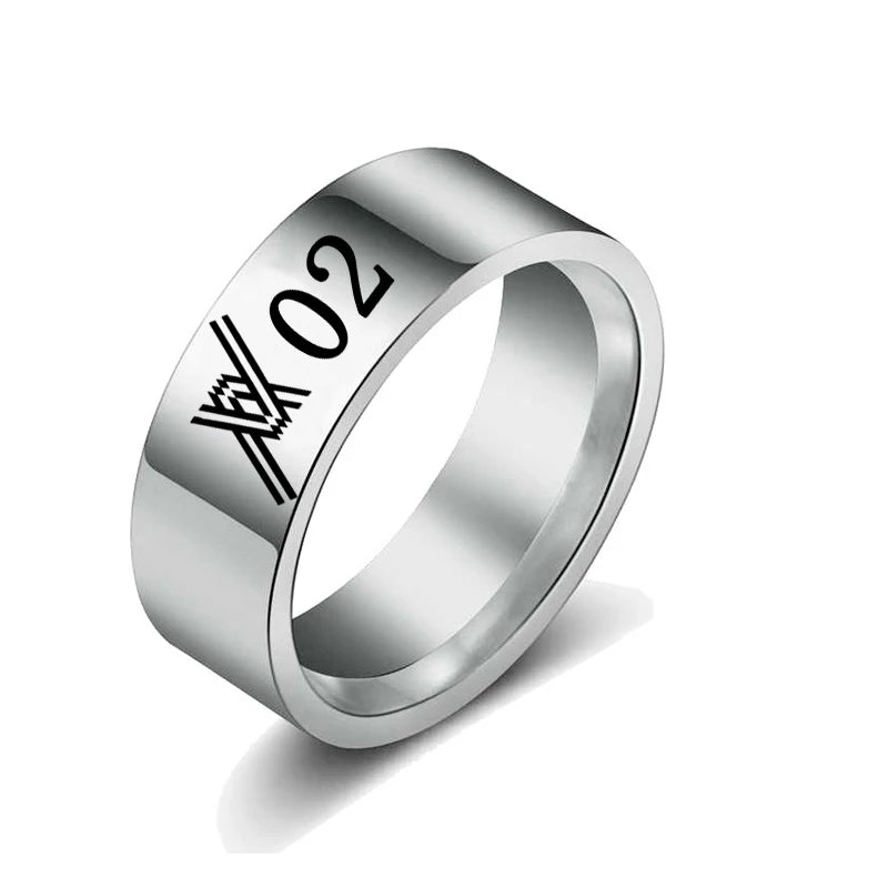 Anillo de Acero Inoxidable con Grabado de Anime Darling in the Franxx, Personalizado para Hombres y Mujeres, Unisex, Regalo de Joyería