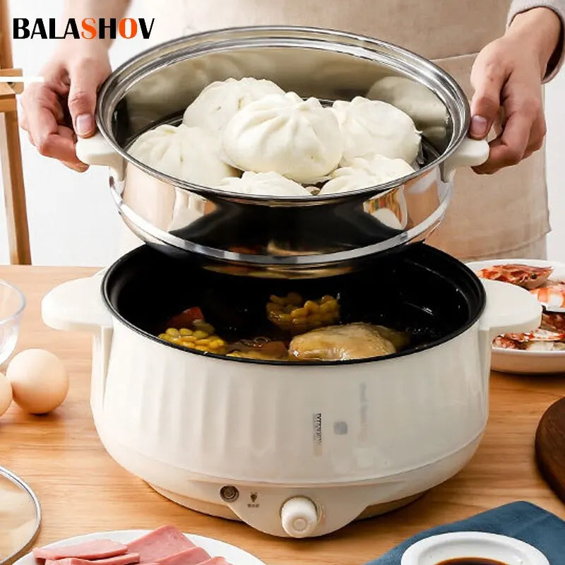 Olla eléctrica de una o doble capa de 1.7L, olla antiadherente para el hogar, olla de arroz, utensilios para cocinar