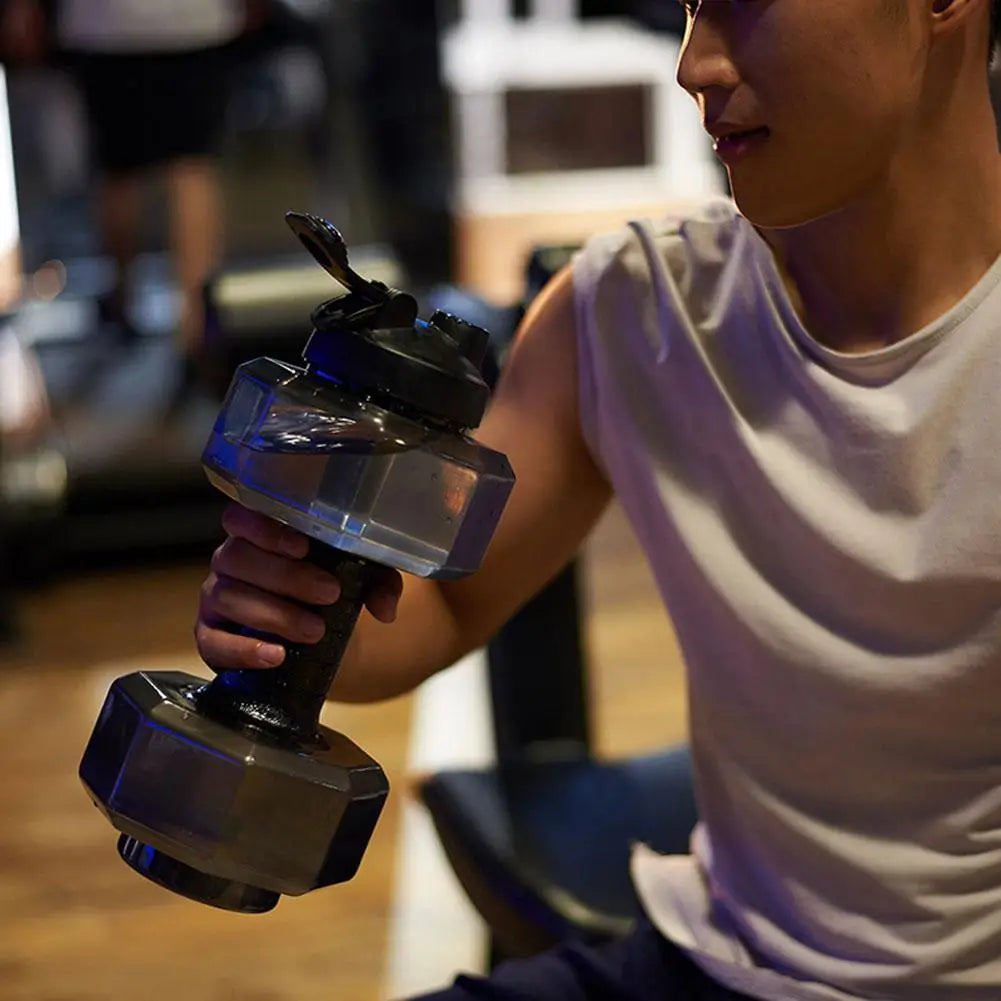 Botella de Agua Deportiva con Forma de Mancuerna para Camping, Actividades al Aire Libre, Fitness, Ciclismo, Cómoda y Decorativa