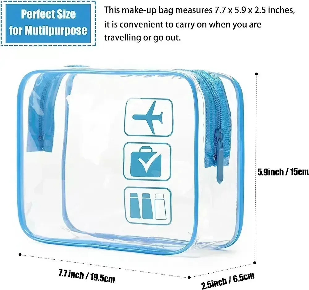 Bolsa organizadora de embalaje de viaje de PVC transparente para mujer, bolsa de viaje para cepillo de dientes, toalla, equipaje, bolsa de almacenamiento de artículos de tocador y cosméticos