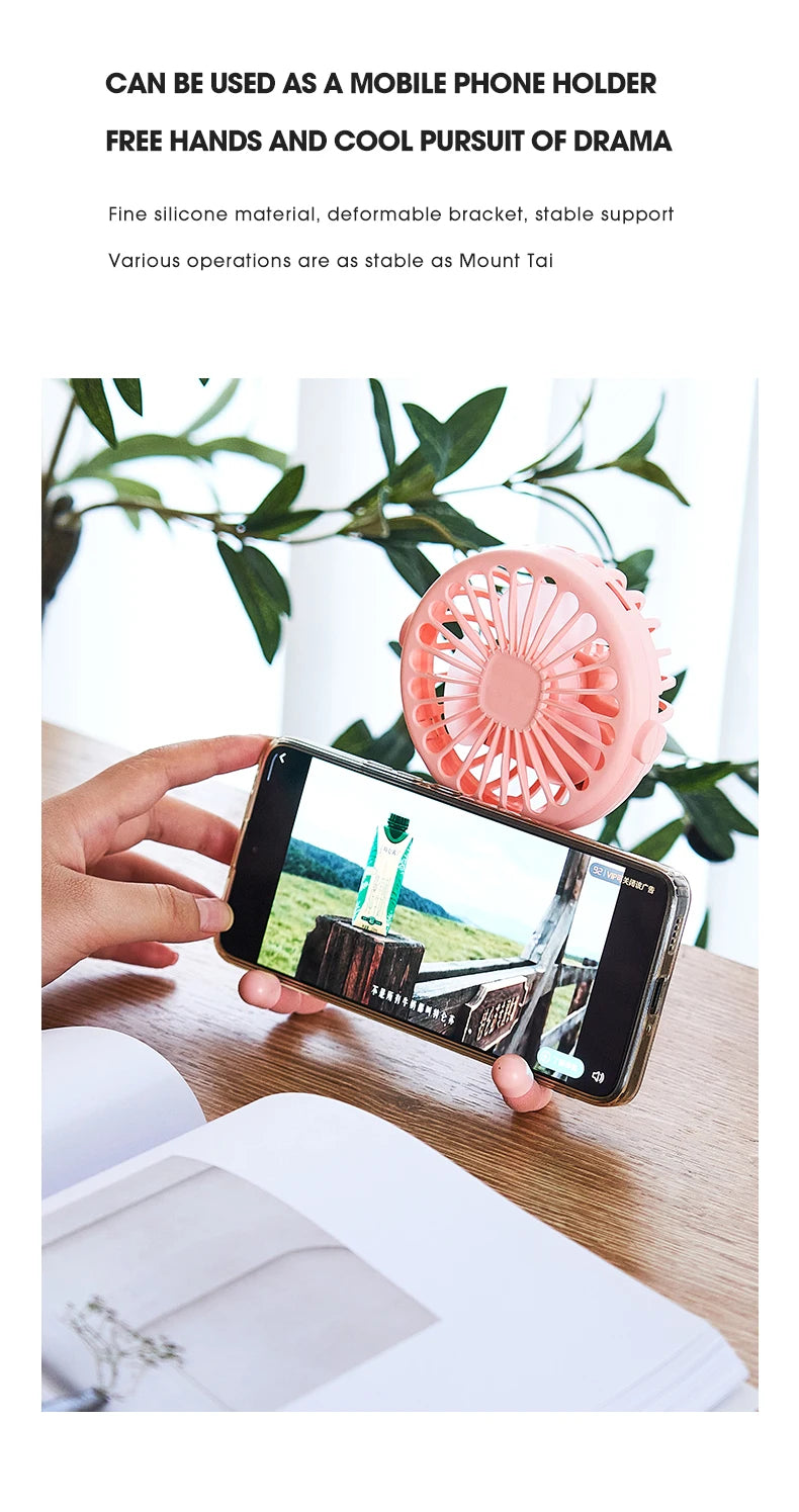 Ventilador portátil plegable de escritorio con USB, Mini ventilador de pulpo multifuncional pequeño, silencioso, para cochecito de bebé al aire libre, Verano