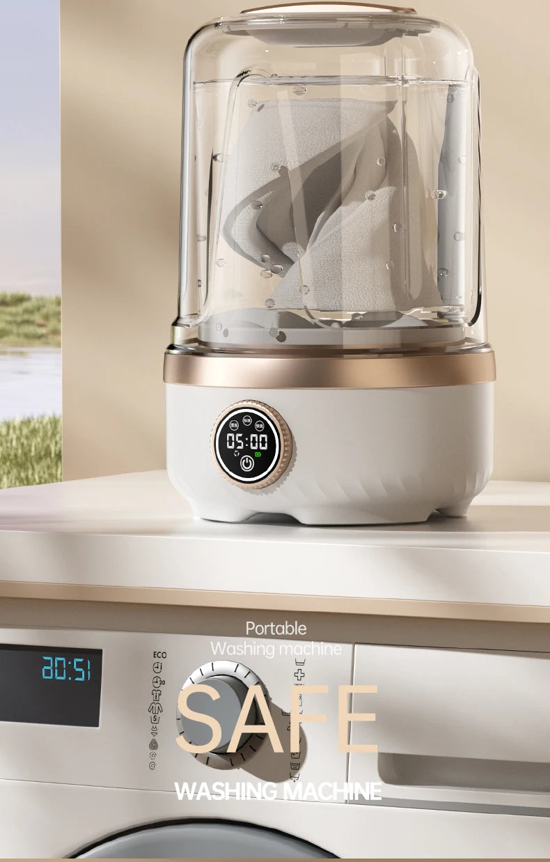 Lavadora Portátil Inalámbrica Mi 2L con Taza de Lavado Automática, Mini Lavadora Recargable Especial para Ropa de Bebé