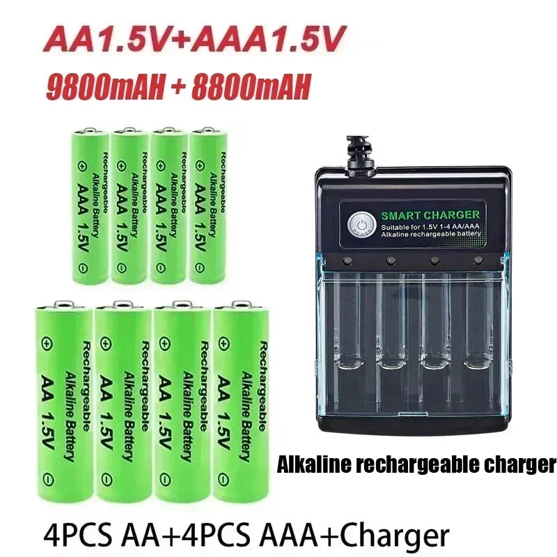 Batería AAA recargable AA Original, 1,5 V, AA 9800mAh/AAA 8800mAh para reloj, Radio, videojuego, cámara Digital, cargador AA AAA