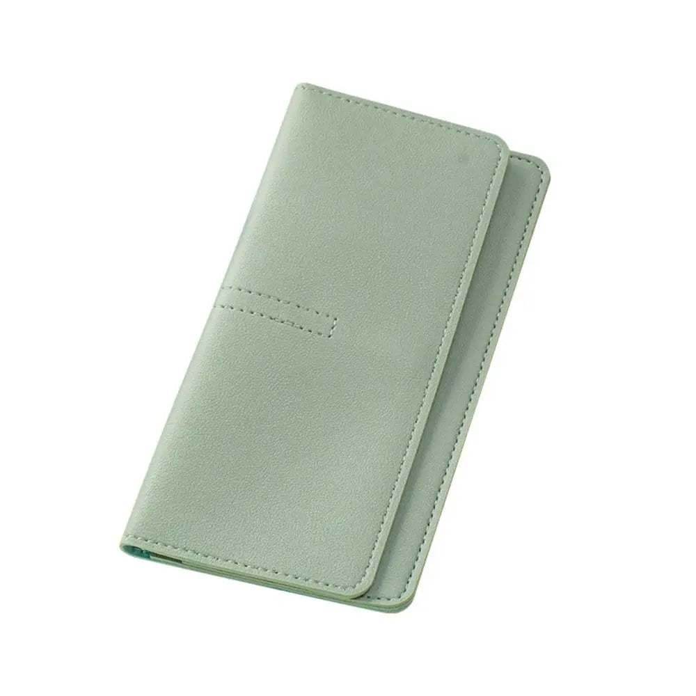 Carteras portátiles de cuero PU para mujer, carteras finas de gran capacidad de Color sólido, Mini cartera para mujer