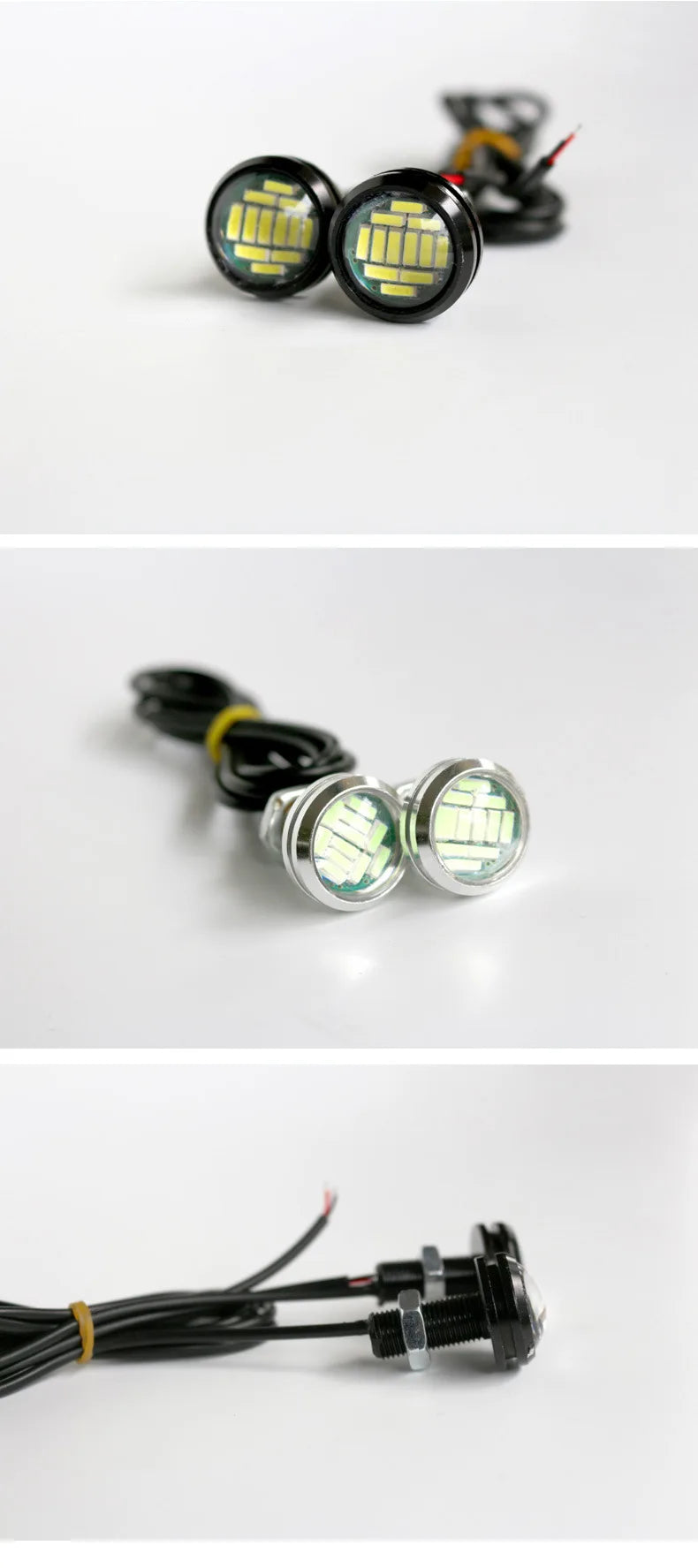 10 Uds 23mm Eagle Eye 4014 12SMD 12V bombilla antiniebla DRL para coche lámpara de señal de estacionamiento de respaldo de marcha atrás automática