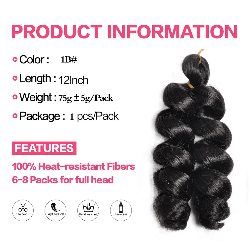Extensiones de cabello trenzado rizado en espiral de pelo sintético de 12 pulgadas, pelo rizado rosa ombré, rizos franceses, pelo de ganchillo trenzado para mujer