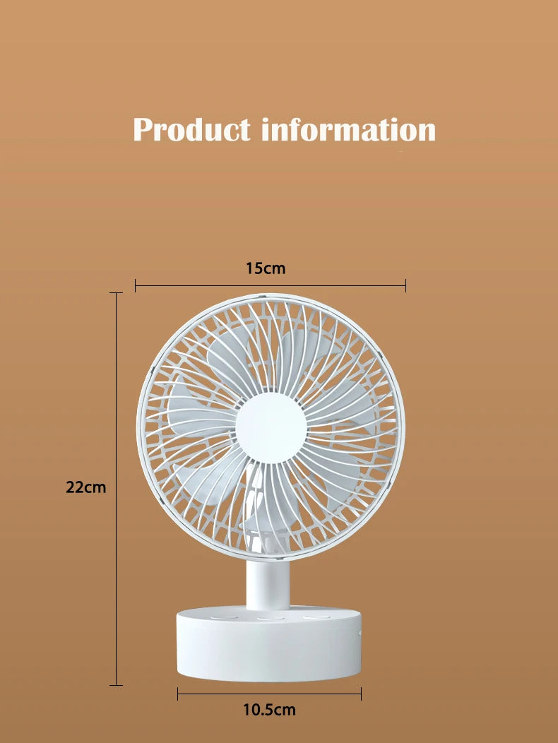 Mini ventilador oscilante, ventilador de mesa portátil a pilas con 4 niveles de velocidad, ventilador de escritorio de 6 pulgadas con temporizador
