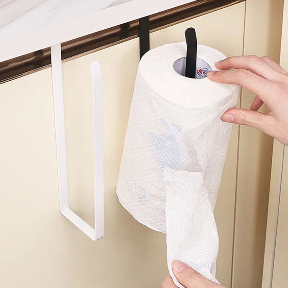 Soporte Simple para Rollo de Papel de Cocina, Colgador Metálico para Toallas, Organizador para Colgar Paños en el Armario, Estante para Papel Higiénico, Accesorio de Almacenamiento