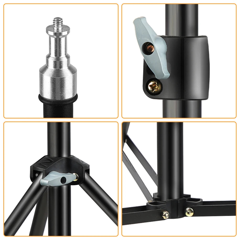 Trípode extensible SH de 190cm con tornillo y ruedas de 1/4, control remoto por Bluetooth para cámara DSLR, trípode de micrófono con luz de relleno para teléfono inteligente