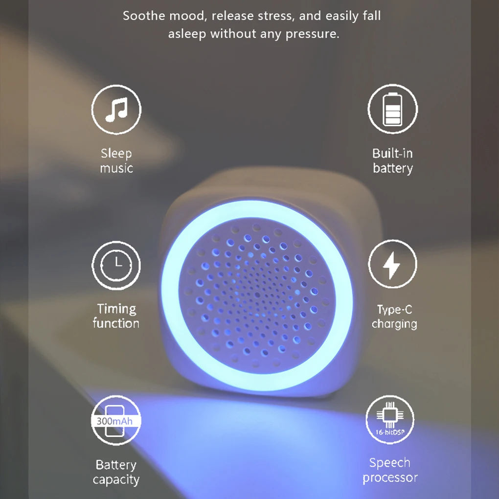 Máquina de ruido blanco para bebé recargable por USB con temporizador y luz nocturna: chupete portátil para dormir, apagado automático para bebés y niños pequeños