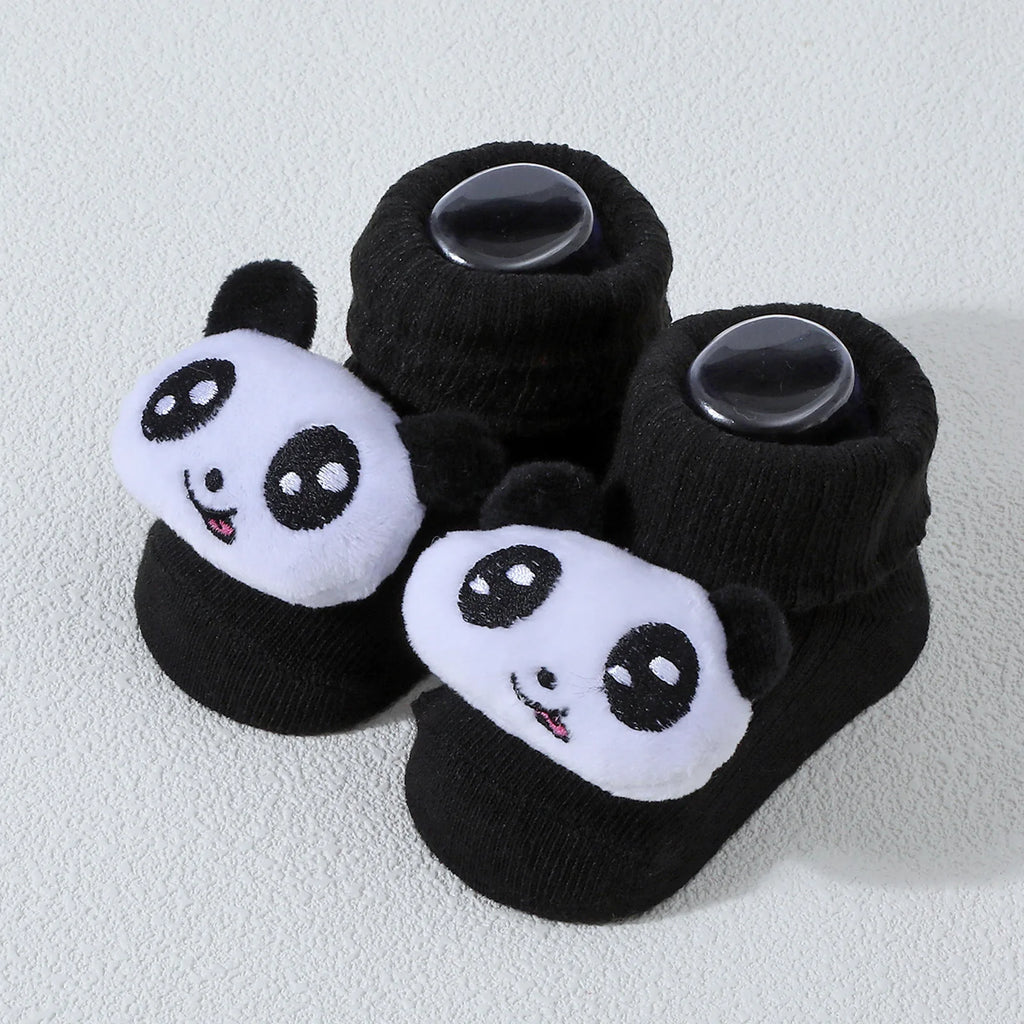 Calcetines bonitos de dibujos animados de oso, León, Panda, calcetines de bebé para niños y niñas, calcetines de tubo sólidos de algodón suave para recién nacidos, calcetines para niños