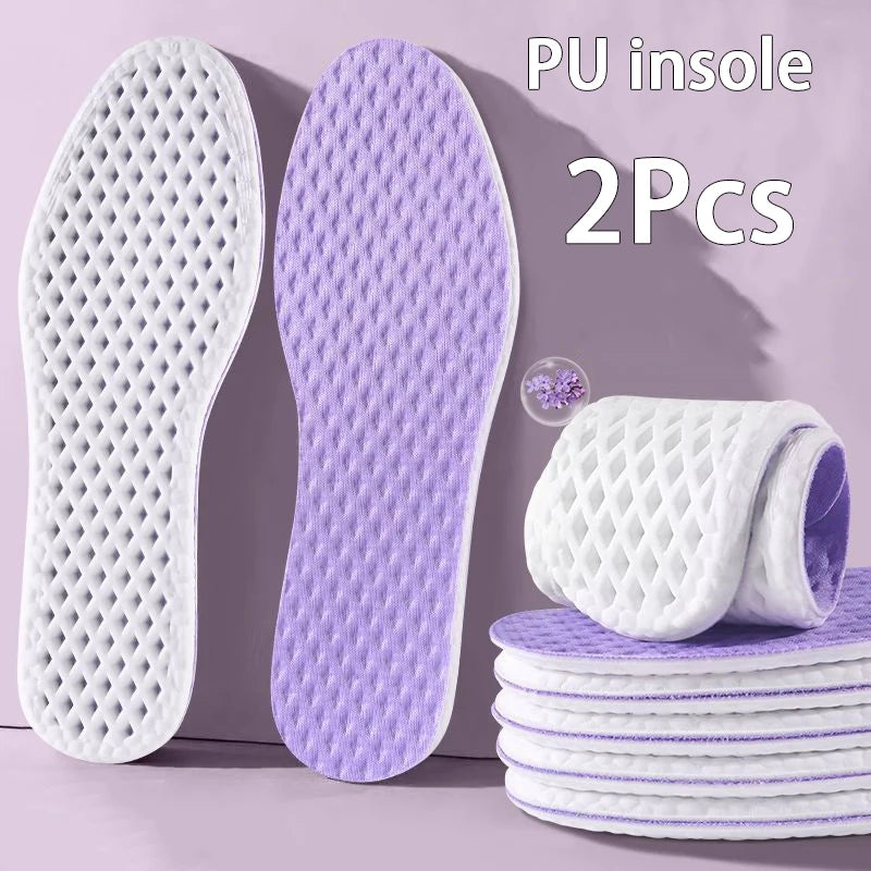 Plantillas deportivas de PU que absorben los golpes, plantilla fresca transpirable de verano, plantillas para zapatos para hombres y mujeres, 2 uds./4 Uds.