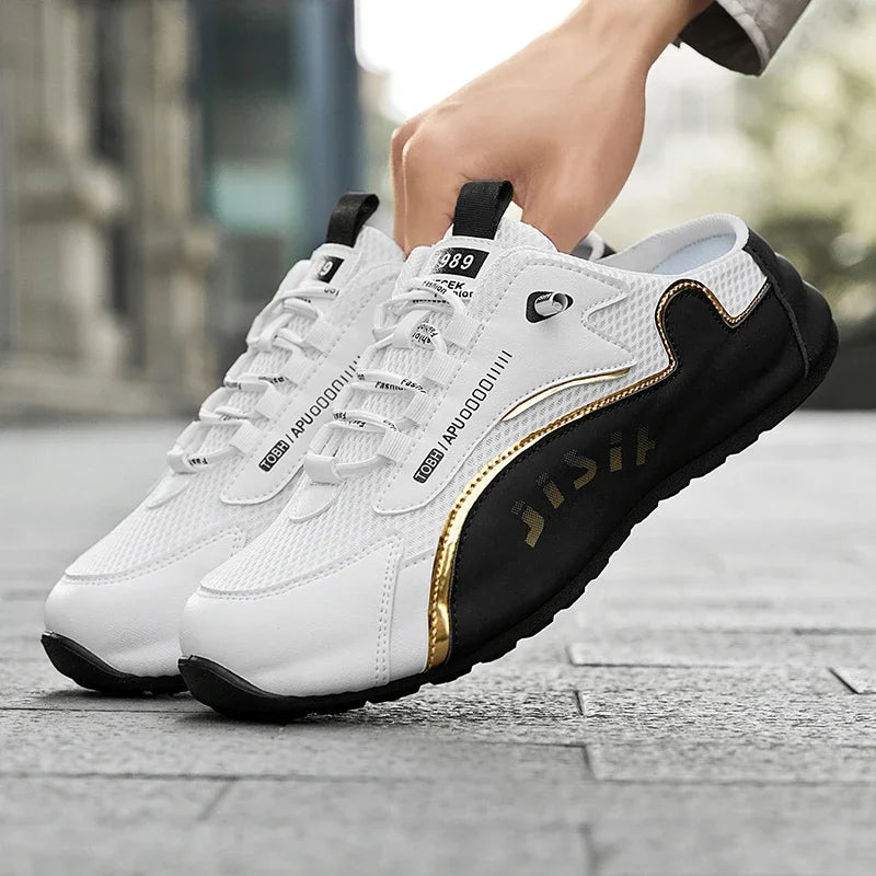 Zapatos informales ligeros y transpirables para hombre, medias zapatillas antideslizantes, zapatos perezosos, zapatillas cómodas para caminar, verano