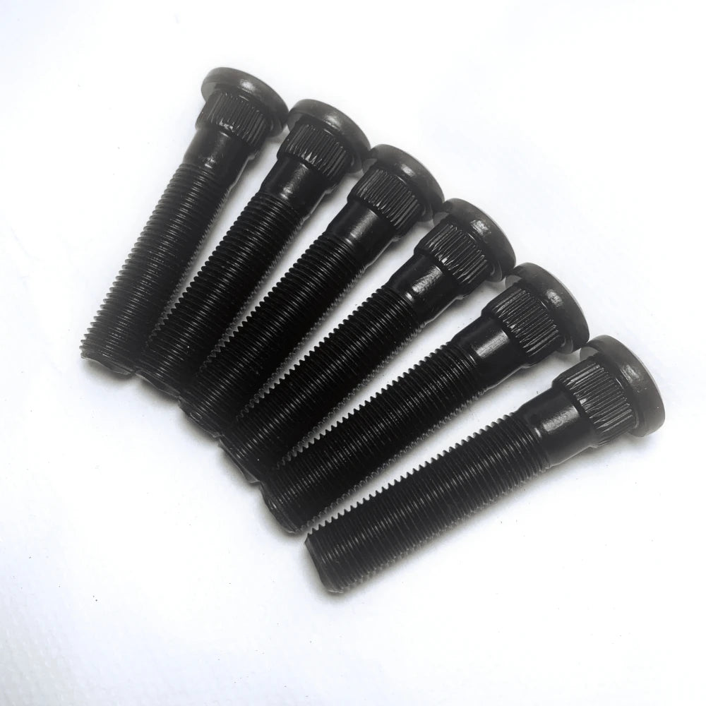 20 tornillos extra largos para cubo de rueda, tornillos estriados para Honda Toyota Subaru M12x1,25/M12x1,5 Knurl OD 12,3mm de longitud 65mm