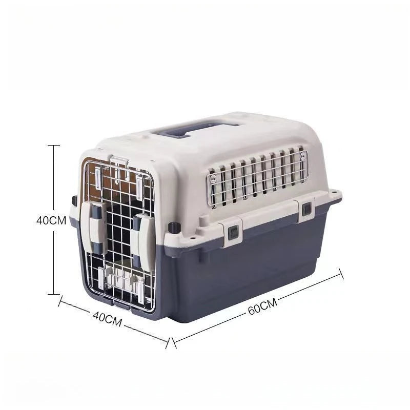 Caja de transporte de plástico para perros aprobada por IATA 3XL, jaula para mascotas con perrera, cajas de viaje para envío de aerolínea