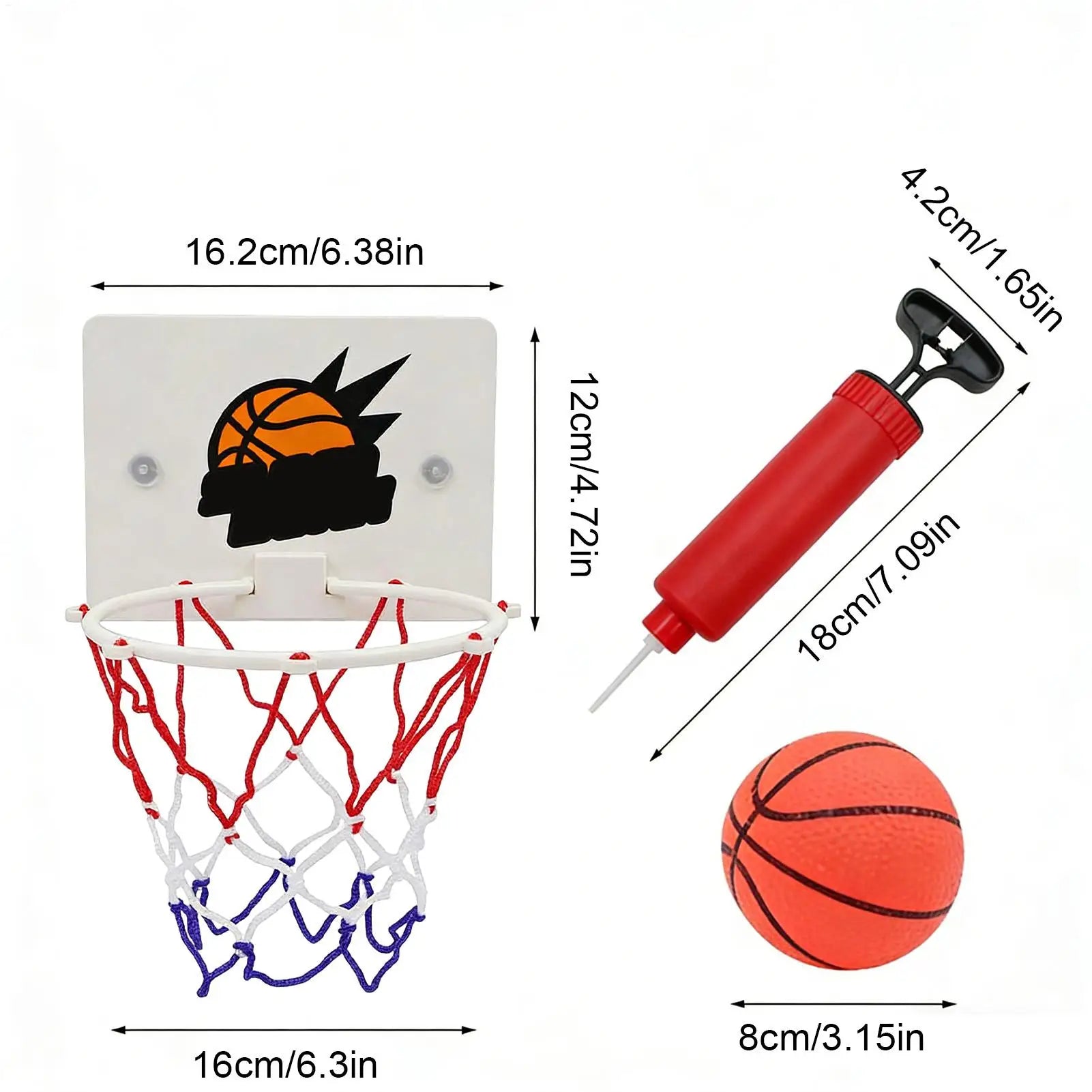 Aro de Baloncesto con Ventosa Pequeño, Juego de Baloncesto sin Taladrar para Niños y Niñas, Ejercicio en Casa o en el Aula