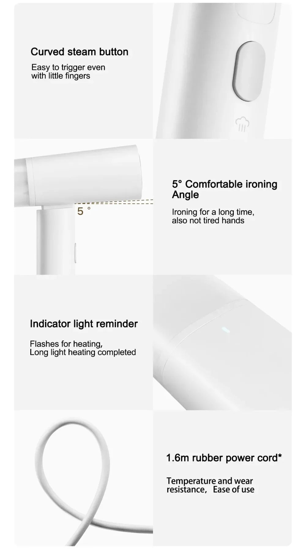 Xiaomi Mijia-vaporizador de ropa portátil, 2 planchas, limpiador a vapor eléctrico, portátil, plegable, eliminación de ácaros, máquina de planchar para ropa