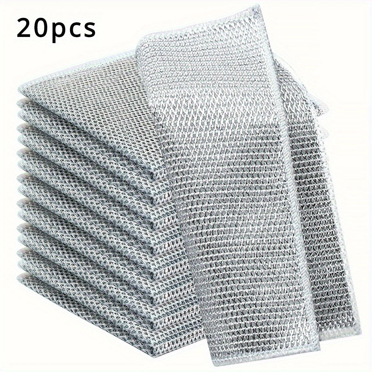 Paño de limpieza metálico multifuncional, paño de cocina metálico ampliado, utilizado para metal, cocina y utensilios de mesa, 5/10/20 piezas.