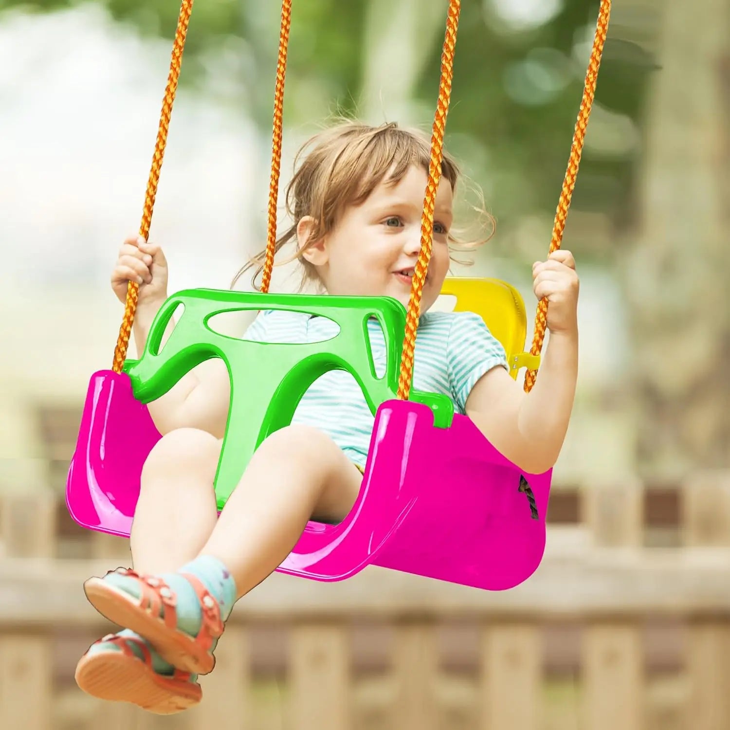 Asiento de columpio para bebé 3 en 1, columpio para niños pequeños, antideslizante y desmontable seguro para bebés y adolescentes, asiento de columpio para patio de juegos exterior