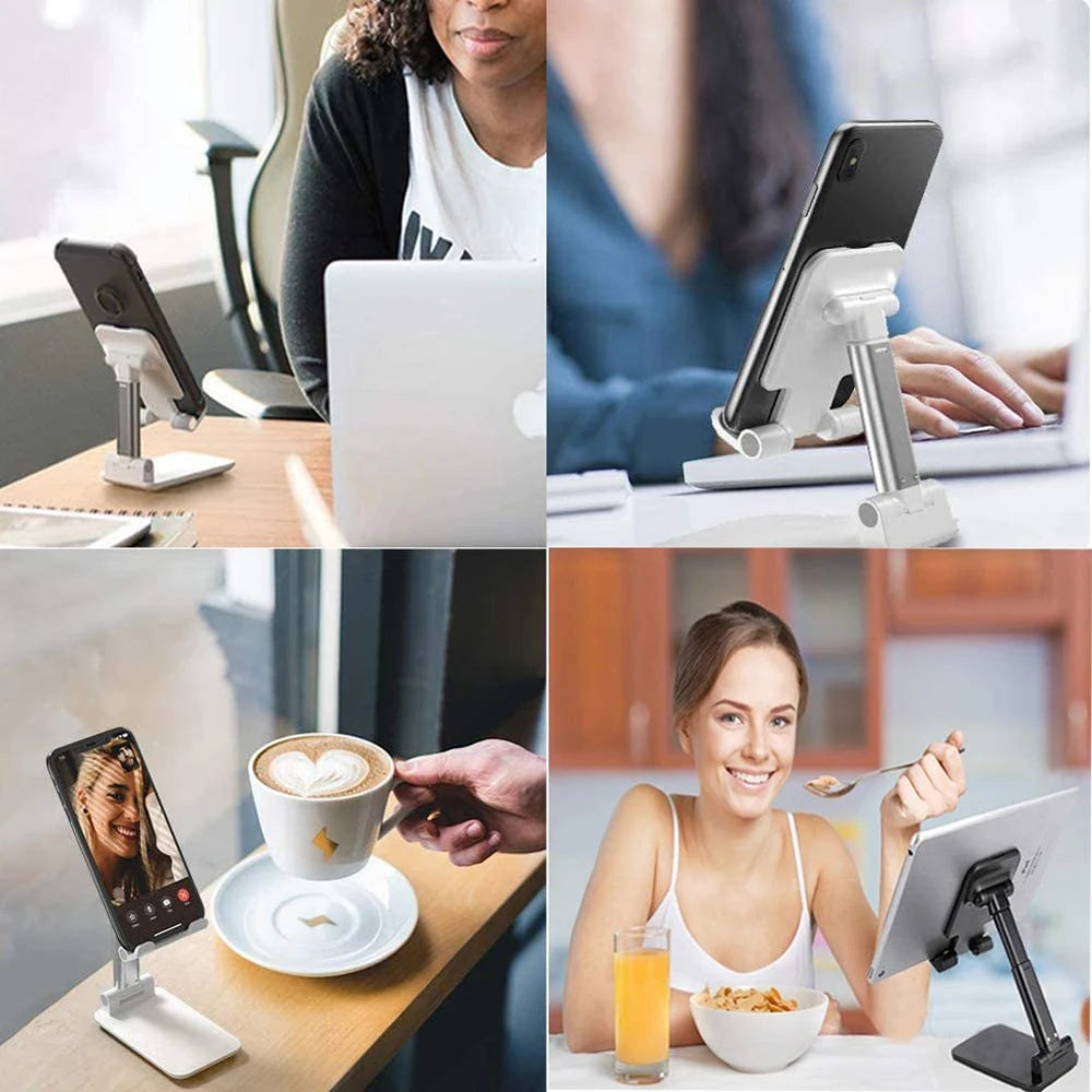 Soporte de escritorio para teléfono inteligente, soporte plegable para tableta, iPhone, iPad, Samsung, Huawei y Xiaomi