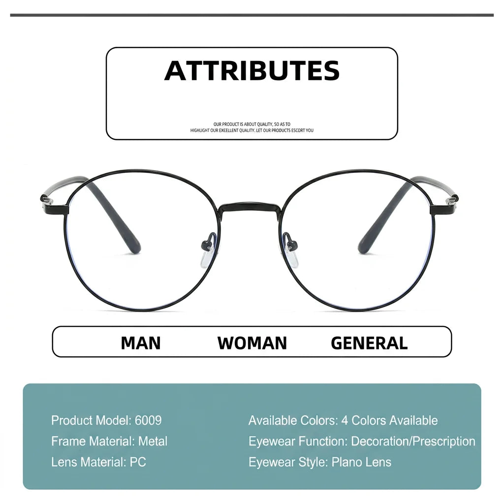 Gafas Fotocromáticas con Bloqueo de Luz Azul para Mujer y Hombre, Gafas de Computadora Redondas Retro, Gafas Antideslumbrantes Camaleón, Montura Óptica