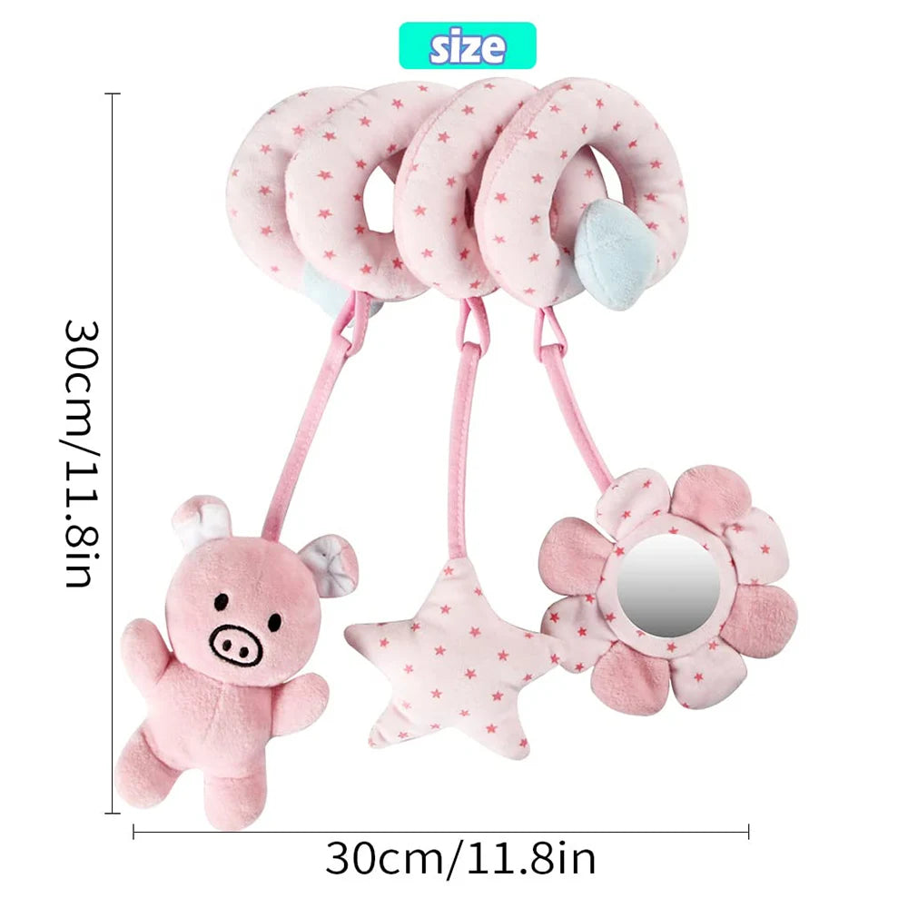 Sonajero de peluche sensorial para bebé, cochecito de juguete, juguetes colgantes móviles musicales, sonajeros móviles para bebés, juegos para recién nacidos de 0 a 6 y 12 meses