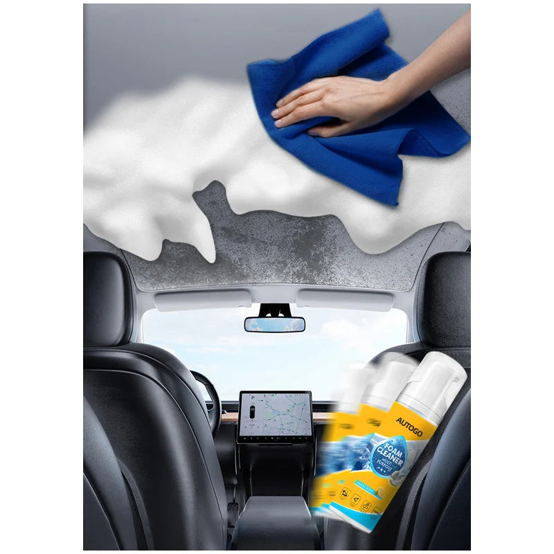 Limpiador de Espuma Multienzimático 4 en 1 para Interiores de Auto, Cuero, Plástico, Tela, Agente de Limpieza sin Espuma para Cocina, Baño y Sofá