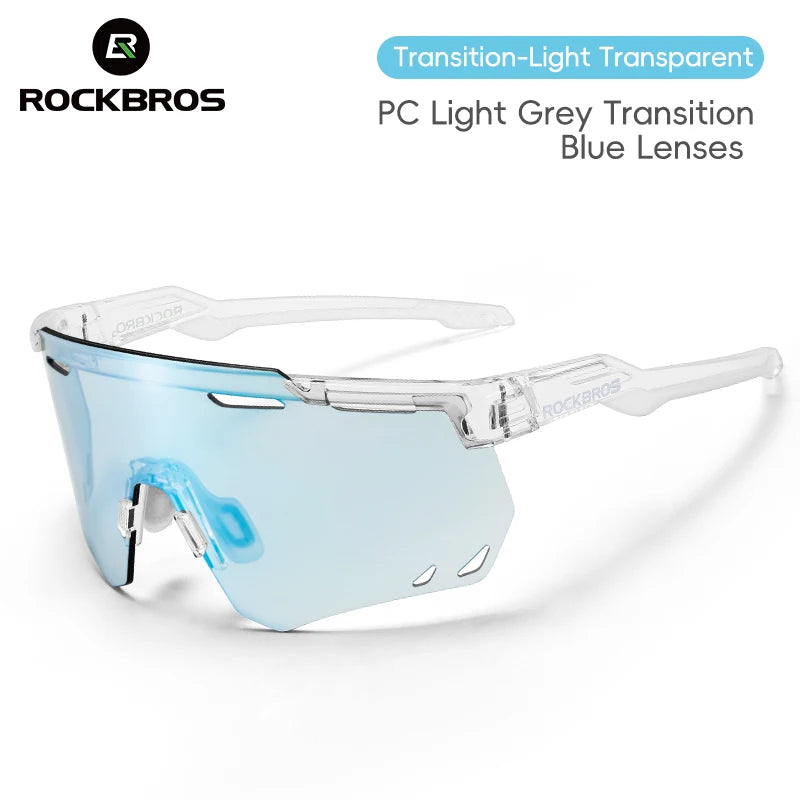 ROCKBROS-gafas de sol polarizadas y fotocromáticas para ciclismo, lentes deportivas para bicicleta de montaña y carretera, protección UV400
