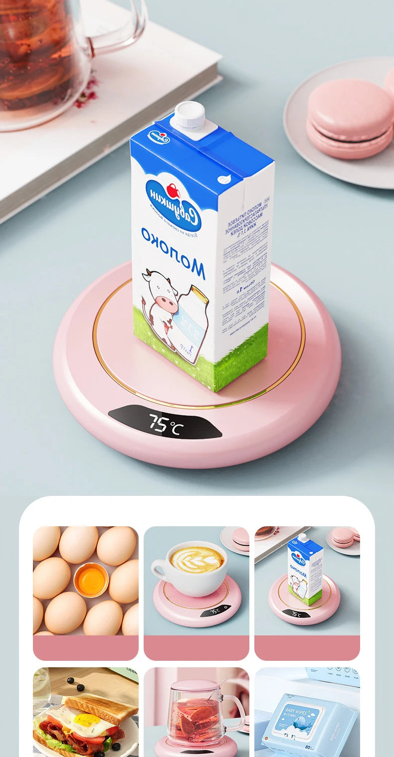 Posavasos de calefacción termostática USB, posavasos de calefacción para el hogar, ajuste de 3 velocidades, temperatura constante de 55 grados, 1 ud.