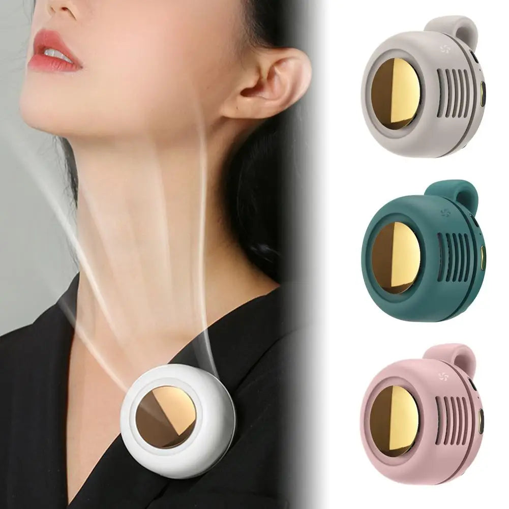 Mini ventilador con clip para colgar en la cintura y el cuello, ventilador eléctrico de refrigeración por aire, ventilador USB sin aspas para acampar al aire libre, accesorios de pesca