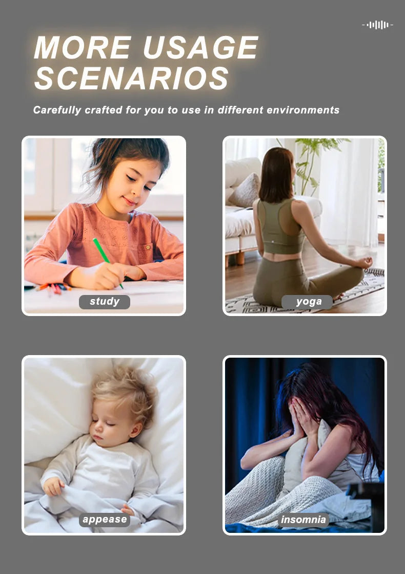 Máquina portátil de ruido blanco, ayuda para dormir con luz LED para respirar y 20 tipos de música ligera, dispositivo de meditación para relajación