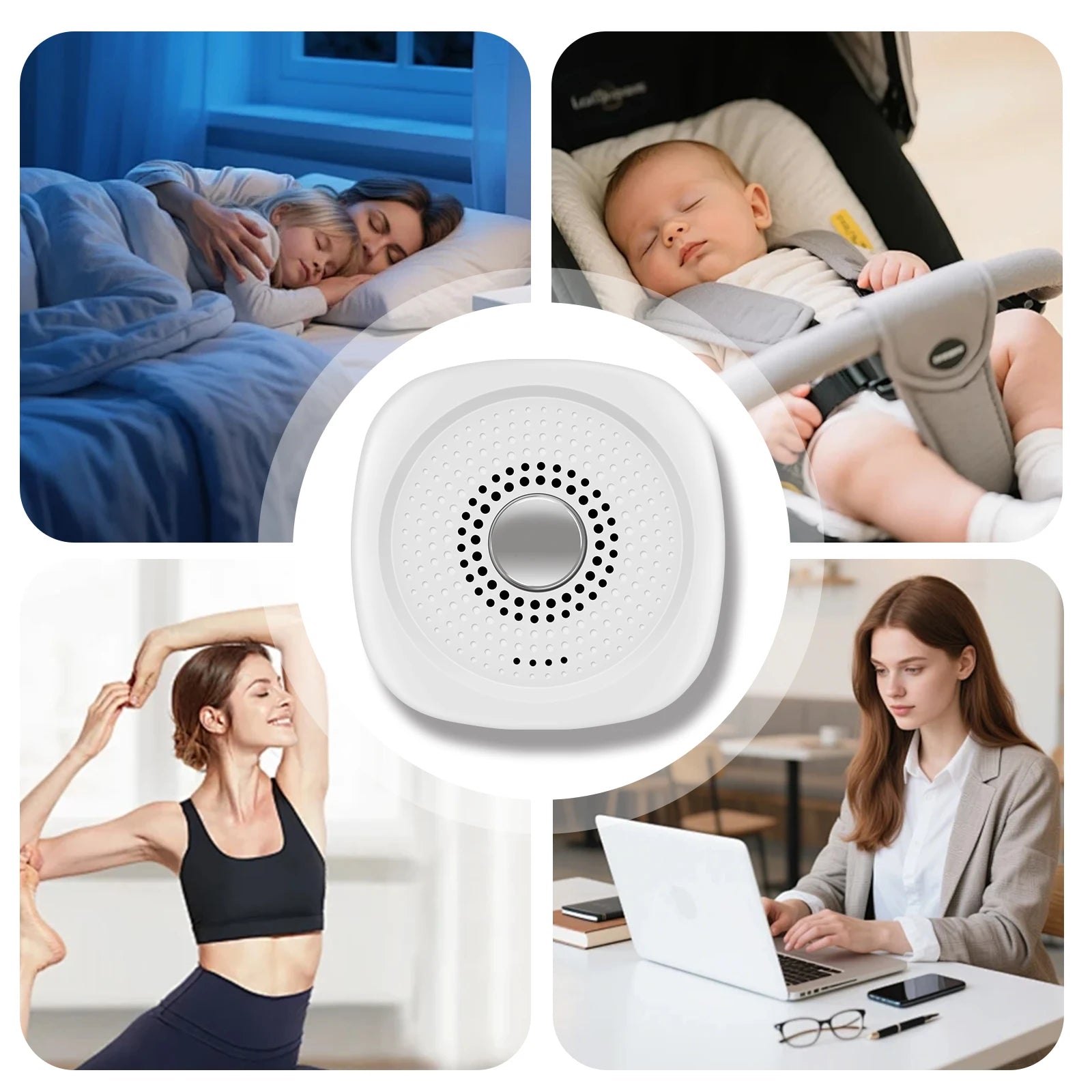 Máquina de Sonido Blanco con 10 Sonidos Relajantes, Ayuda para Dormir para Bebés, Niños y Adultos, Relajación Nocturna, Dispositivo para Aliviar la Presión