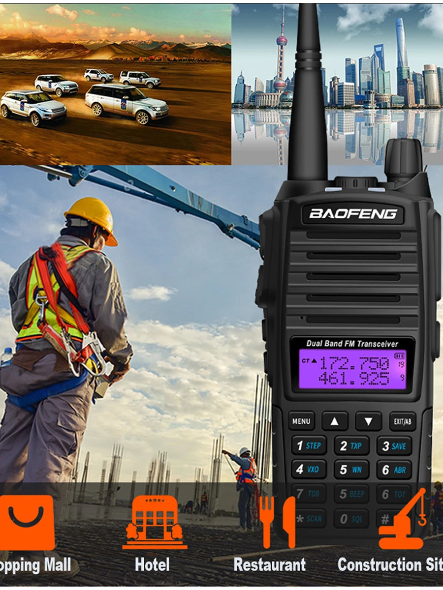 Walkie Talkie profesional UV82 FM Baofeng UV 82 8W estación de Radioaficionado VHF UHF transceptor Radios de caza Amateur Comunicador