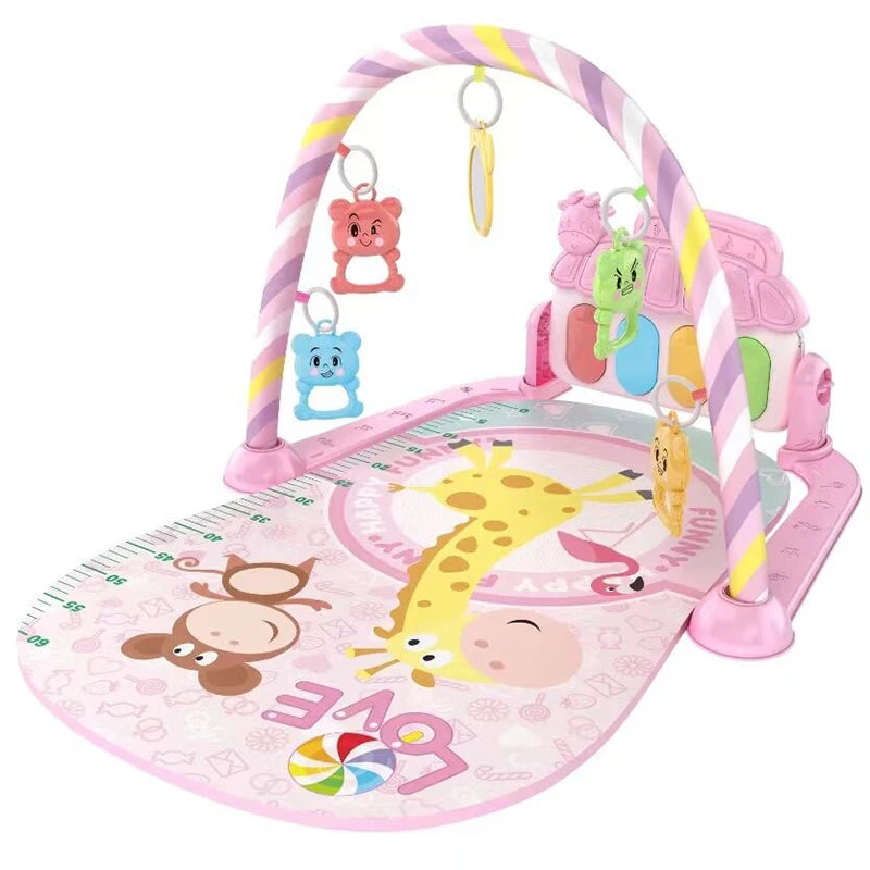 Juguete de soporte de fitness para bebé, música para bebé recién nacido, piano de pedal, estera para gatear, juguete para bebé