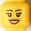 Cabeza impresa de Minifigs hembra, bloque de bricolaje para iluminar, número de pieza de ladrillo, Compatible con otras partículas de ensamblaje, 20 piezas