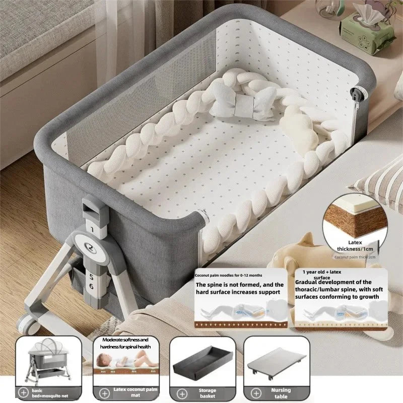 Cuna Multifuncional Segura para Bebés, Plegable, con Función de Balanceo, para Colocar Junto a la Cama, Portátil, para Recién Nacidos, para una Vida Familiar Más Sencilla