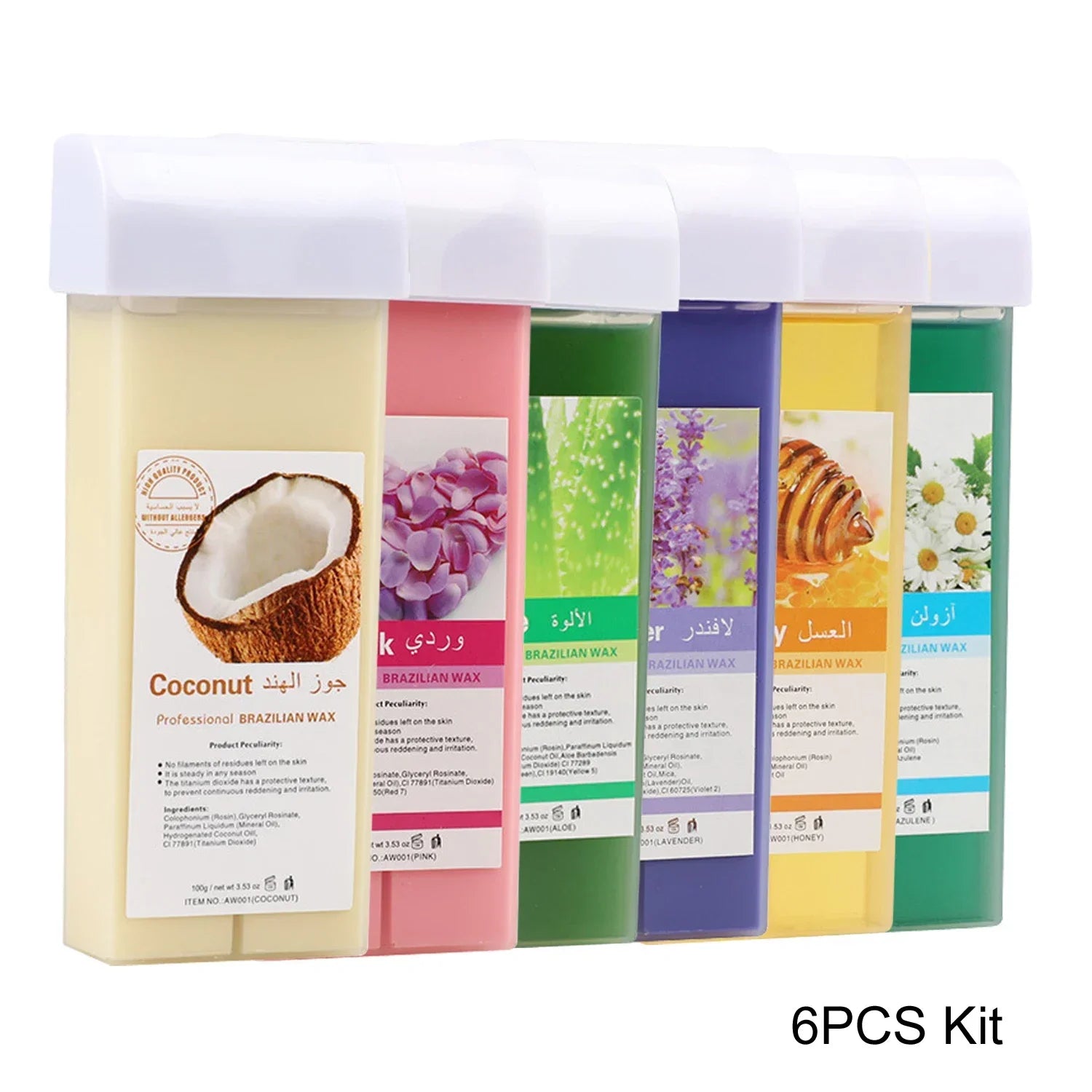 Cartucho de cera depilatoria de miel y aloe vera sin dolor para depilación de bikini y cuerpo, Compatible con calentadores de cera