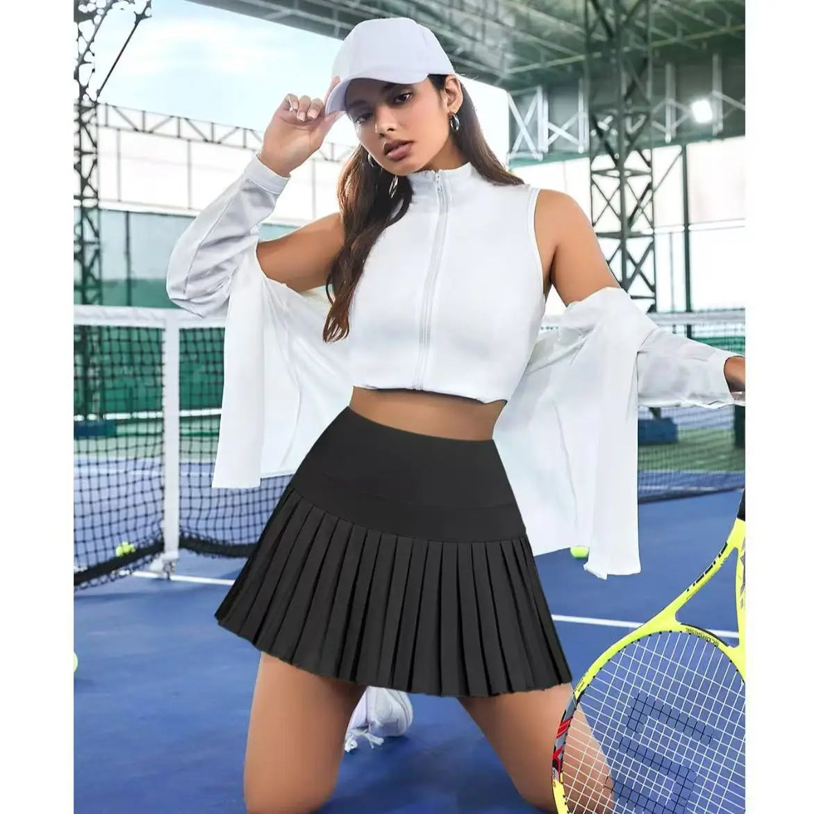 Faldas de tenis gimnasio Golf correr faldas pantalón plisadas de talla grande coloridas mujeres S-XXL deportes Fitness faldas pantalón de cintura alta con bolsillo
