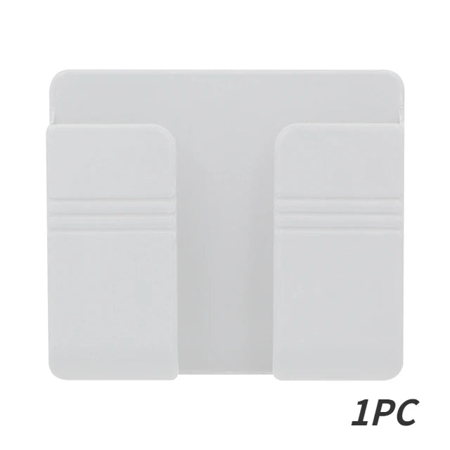 Caja de almacenamiento montada en la pared, organizador multifunción sin perforaciones, Control remoto de TV, soporte de carga para enchufe de teléfono móvil, 1-4 Uds.