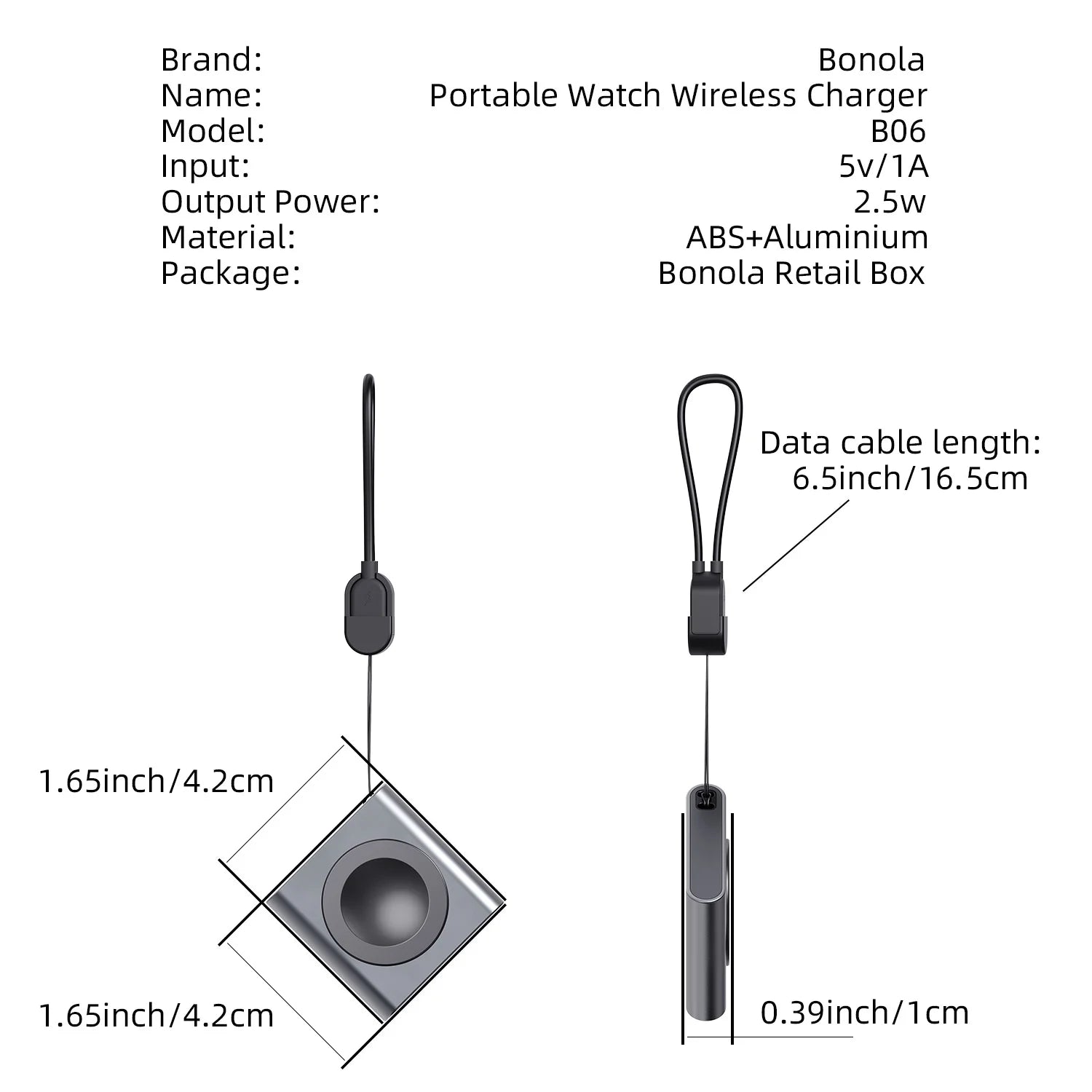 Cargador Magnético Bonola para Reloj Samsung Galaxy Watch Ultra/8/7/6/5 Classic, Carga Inalámbrica Portátil de C a C para Galaxy Active