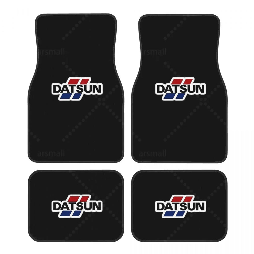 Datsun Alfombrillas de Coche Alfombras Antideslizantes Alfombras Delanteras y Traseras Alfombrillas de Coche Juego de 4 Piezas Accesorios de Decoración para Auto