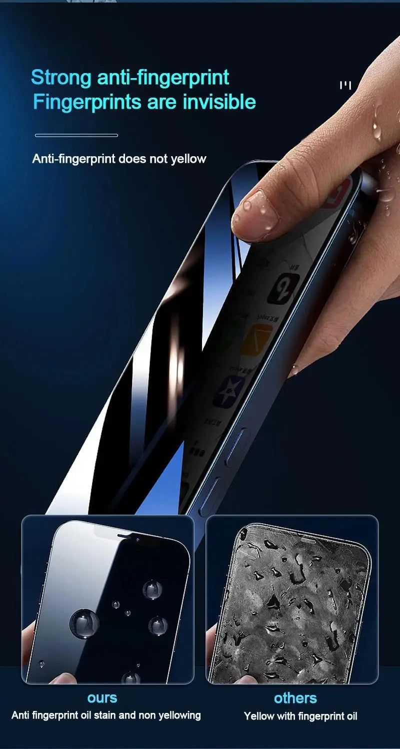1-5 uds Protector de pantalla antiespía para iPhone 17 Air 16e 16 15 14 13 12 11 Xs Pro Max XR Plus mini vidrio templado privacidad Peep