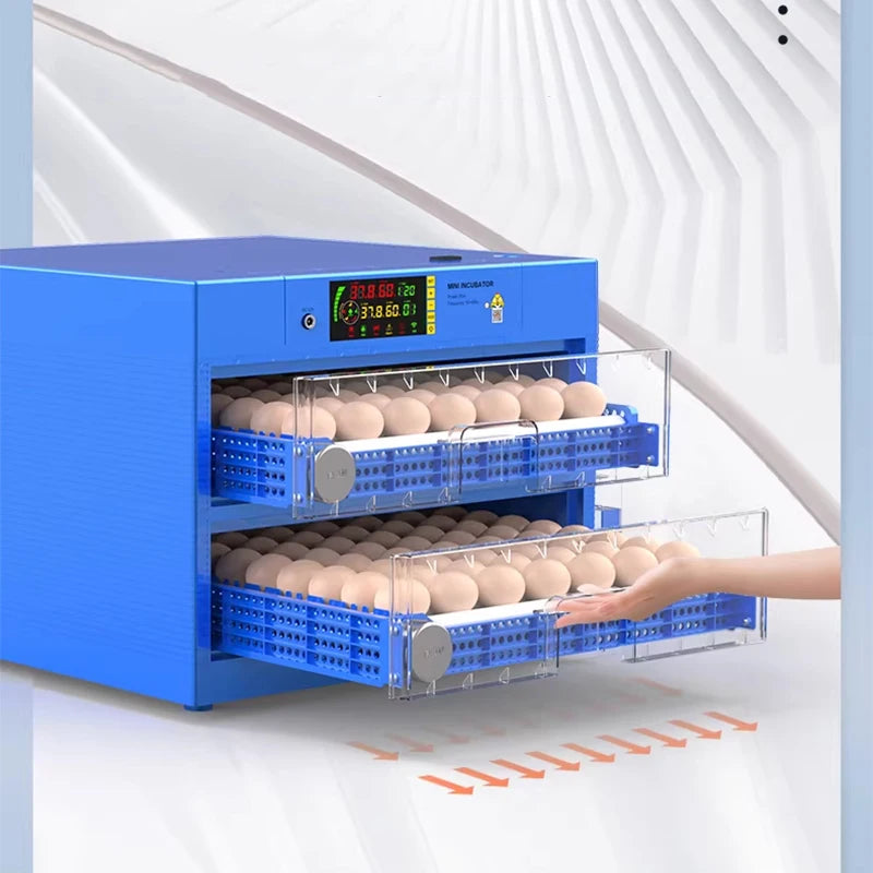 Incubadora de Huevos de Aves de Corral Digital Inteligente de 220V, Volteo Automático de Huevos, Control de Temperatura y Humedad, Incubadora para 128 Huevos