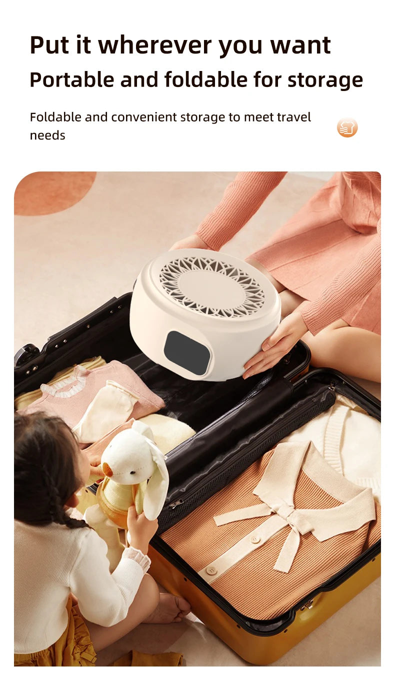 Secador eléctrico portátil, secador multifuncional, plegable, temporizado, secado rápido, bajo ruido, calefacción de aire caliente, cuidado de la ropa, Mini secador