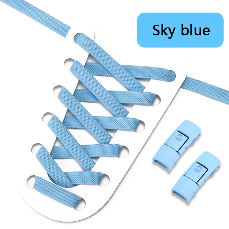 Cordones para zapatos sin cordones, cordones con cierre a presión sin corbatas, cordones elásticos, zapatillas para niños y adultos, cordones planos ensanchados de 8MM para zapatos, 2024
