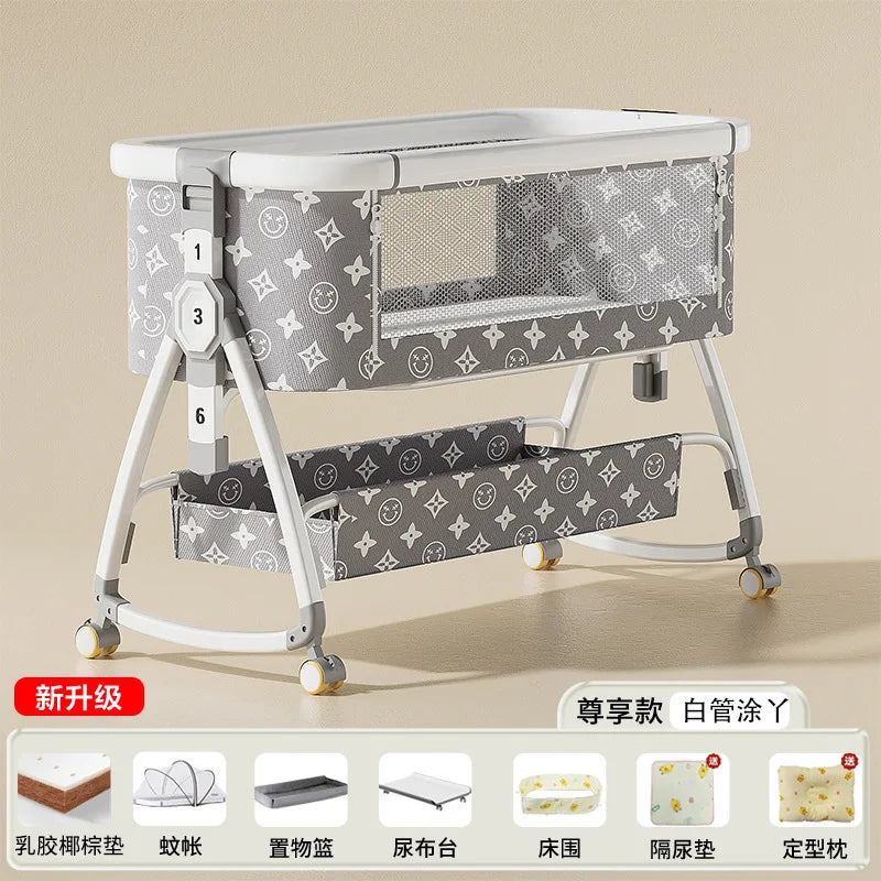 Cuna Portátil para Bebé, Cama Plegable Multifuncional, Cuna para Recién Nacidos, Cama Grande para Niños