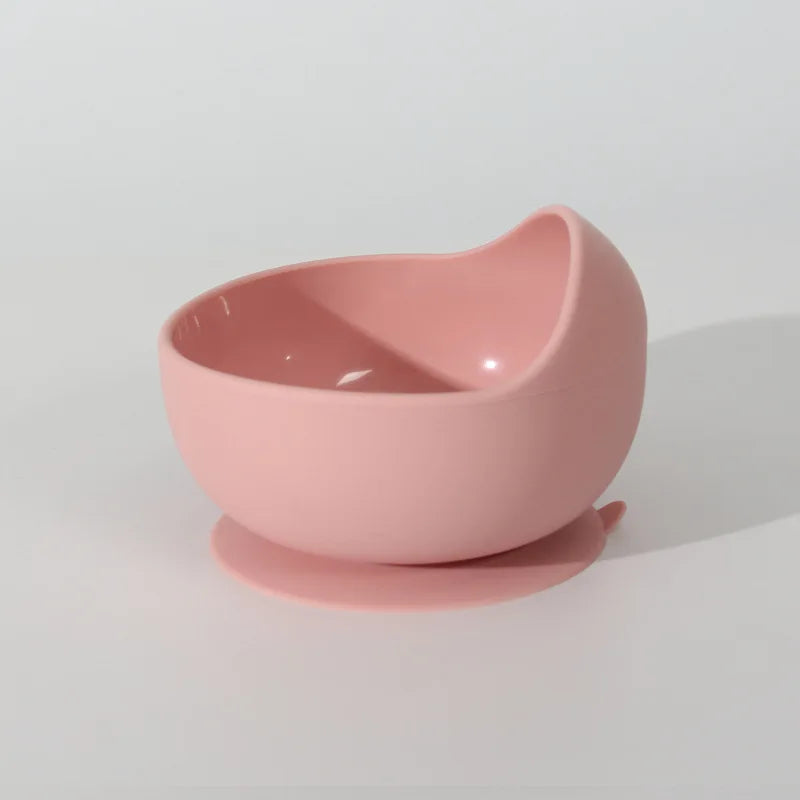 Plato de Silicona de Grado Alimenticio con Succión para Bebés, Plato Antideslizante para Alimentación, Vajilla Apta para Microondas para Bebés